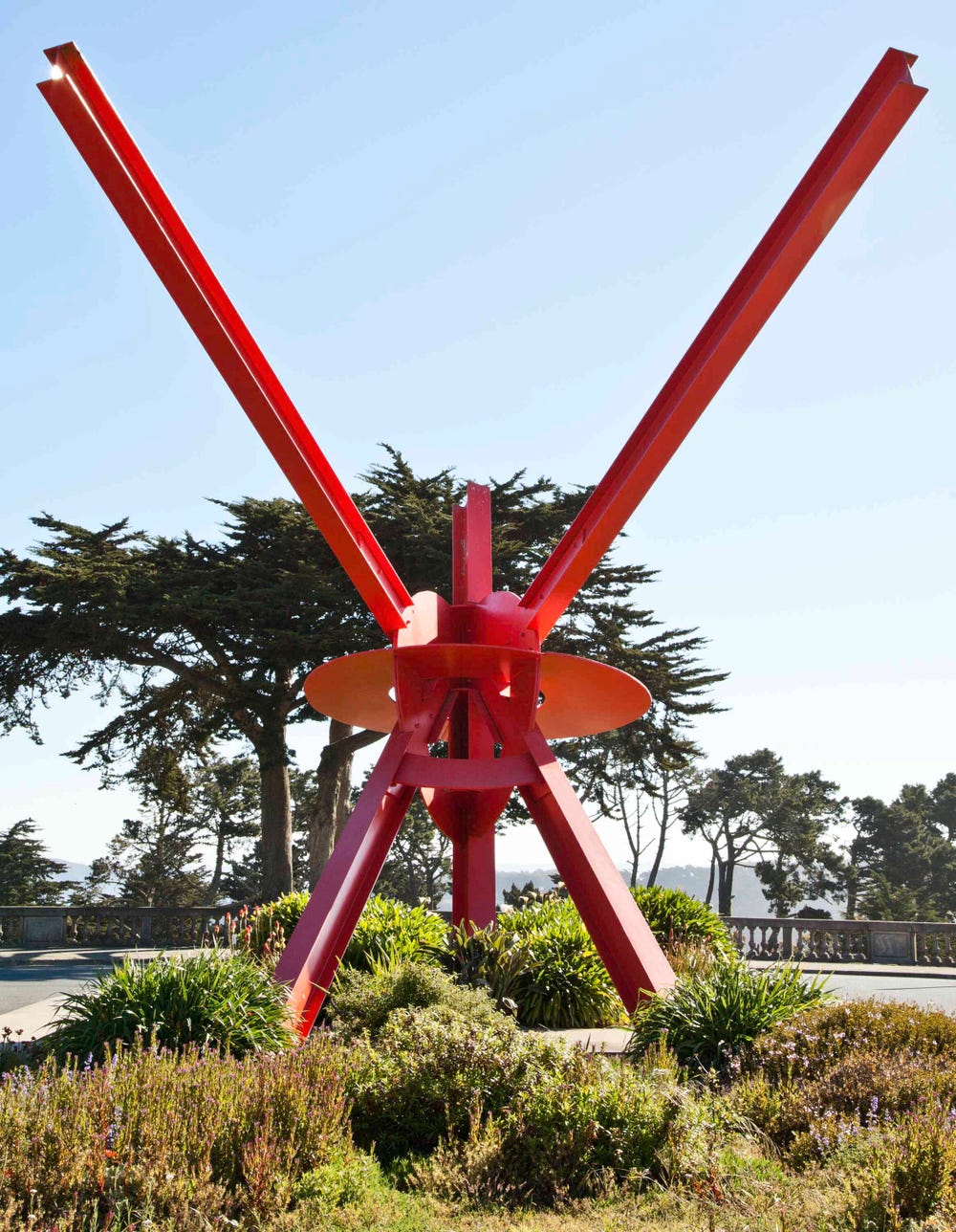 Sculpture by Mark di Suvero in the Legion of Honor sculpture garden
