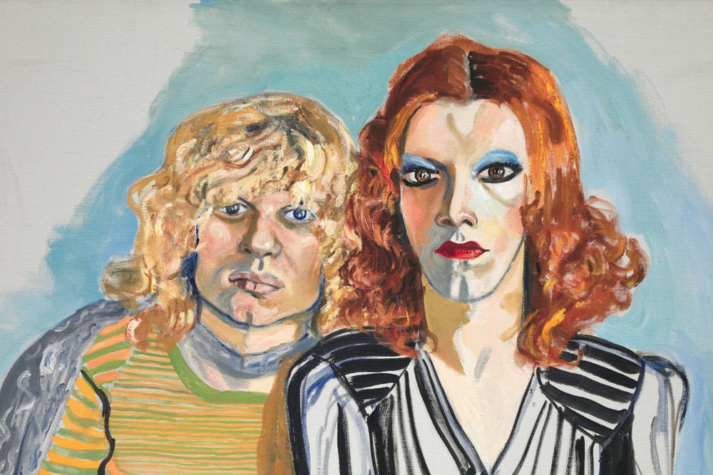 Jackie Curtis and Ritta Redd portrait by Alice Neel