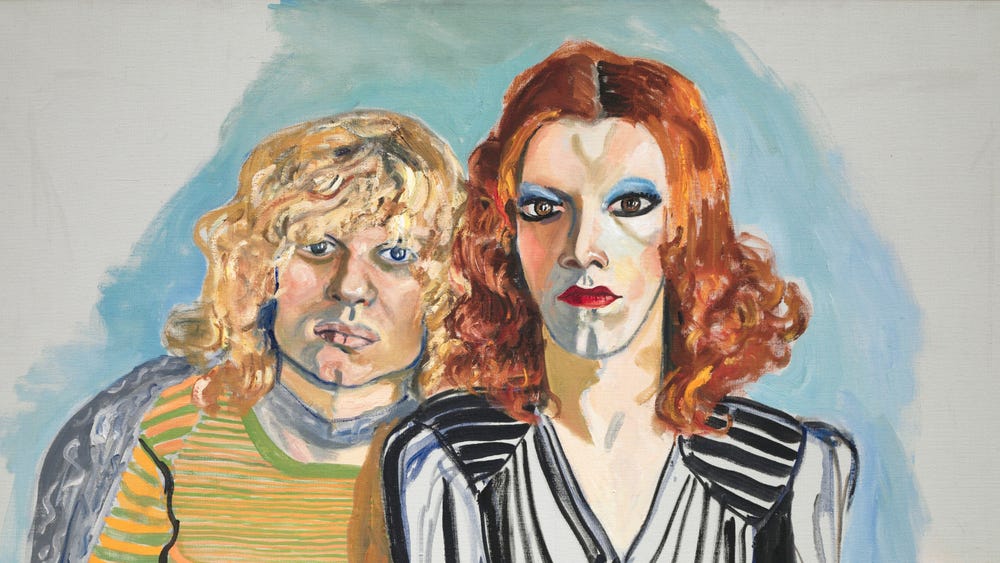 Jackie Curtis and Ritta Redd portrait by Alice Neel