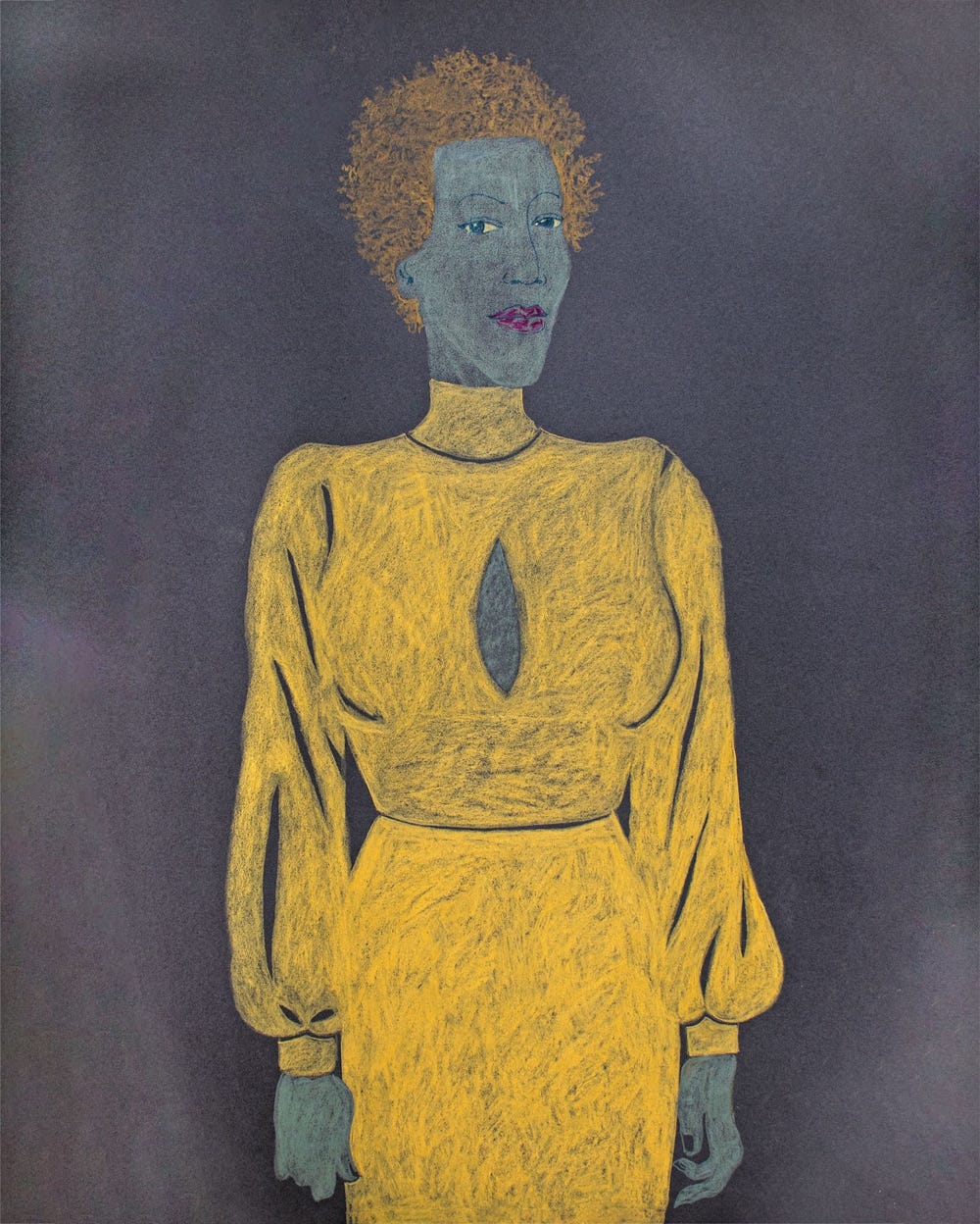 Portrait of Amy Sherald in a yellow dress