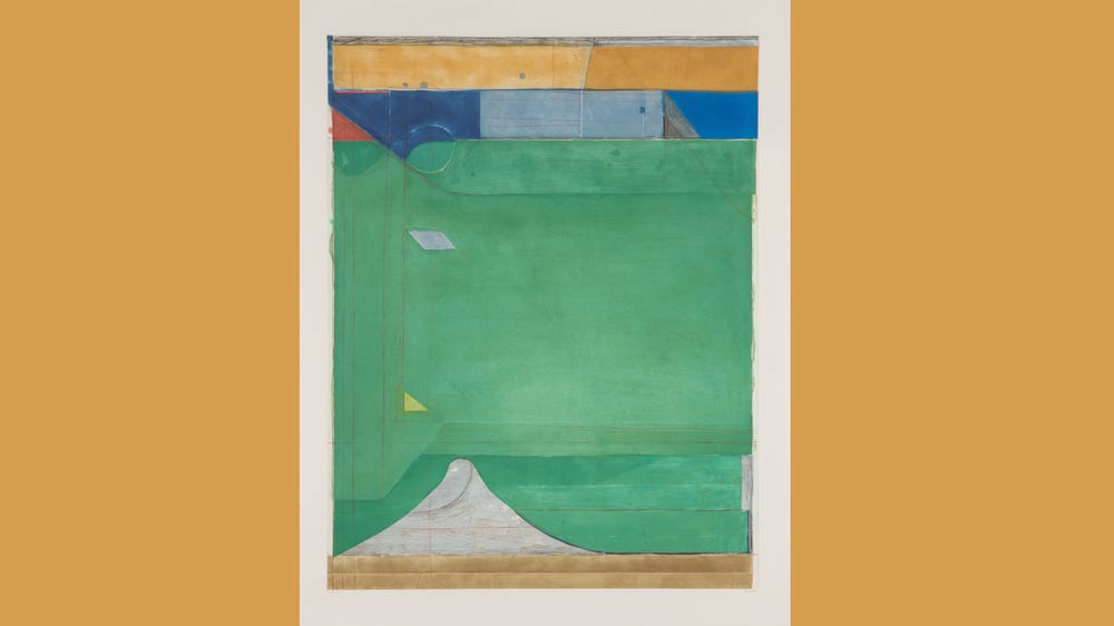 Diebenkorn print published by the Crown Point Press of the Fine Arts Museums of San Francisco