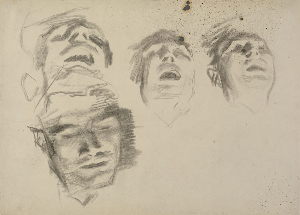 Sketches of four faces