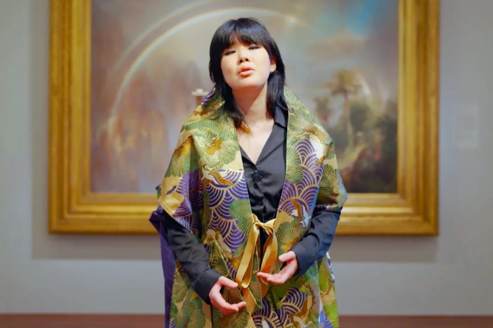 Singer performing Sonic Blossom in Lee Mingwei exhibition