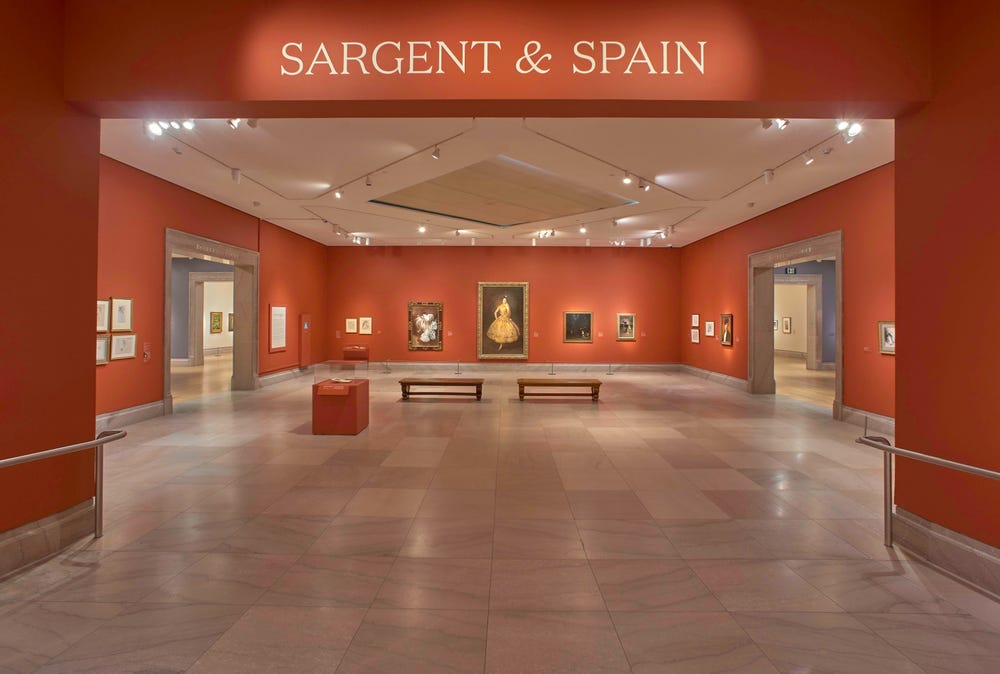 Installation view of Sargent and Spain at the Legion of Honor