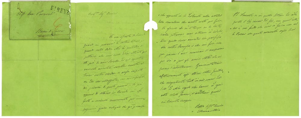 letter on green paper