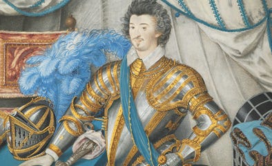Man in Tudors-era attire posing for portraitist