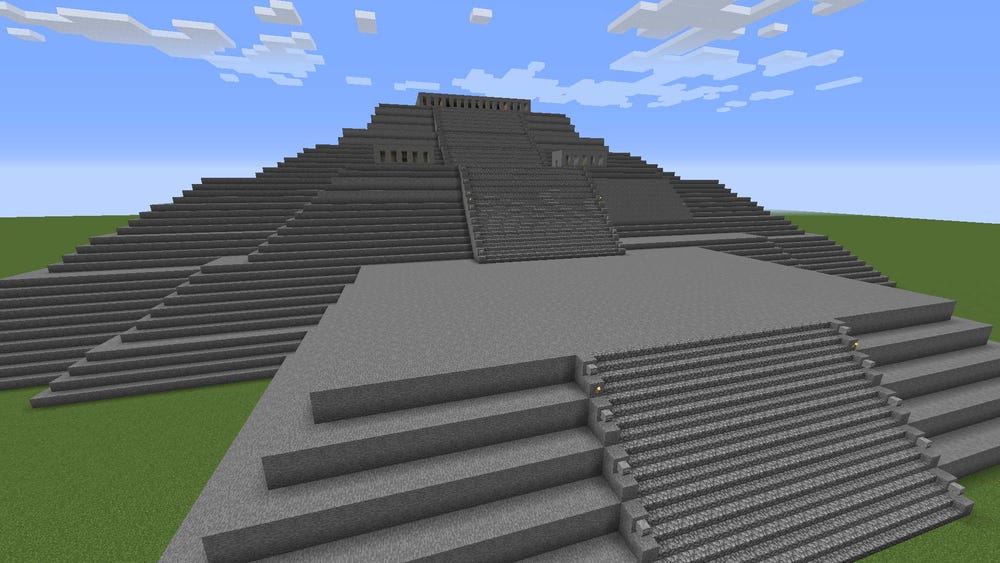 Moon Pyramid prototype in Minecraft