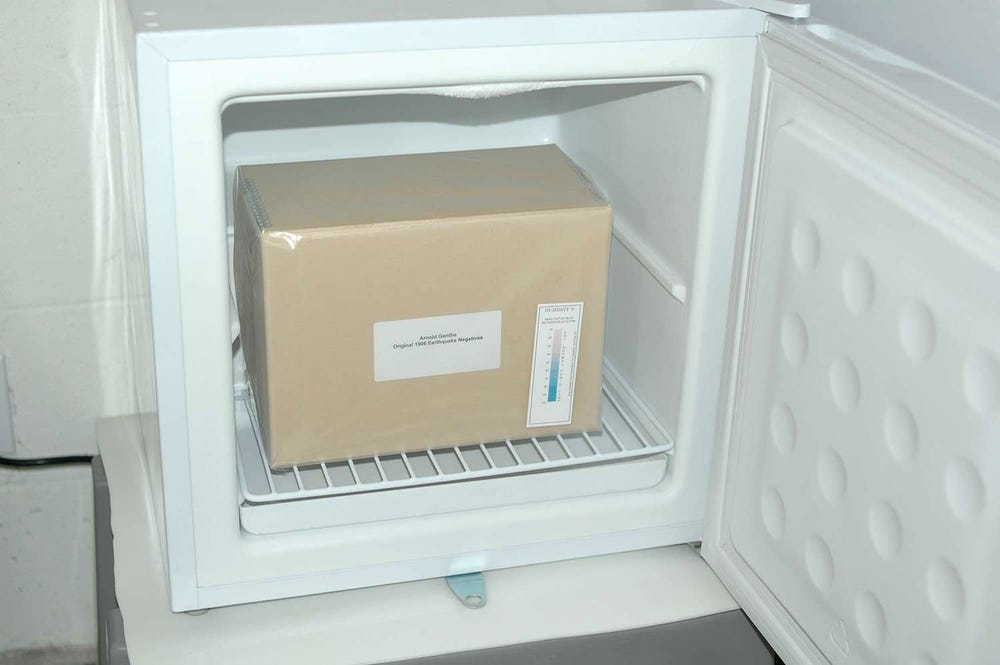 box in a freezer