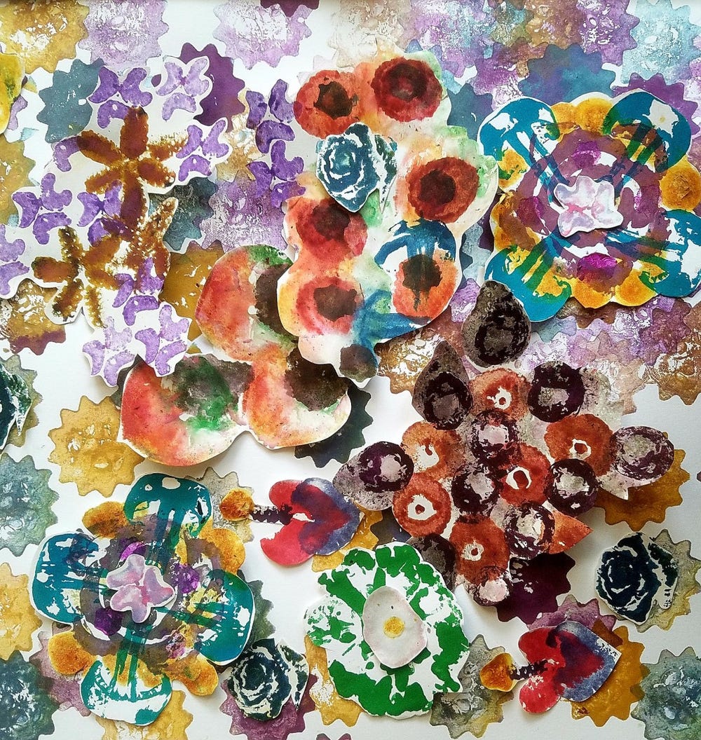 Vegetable Stamp Floral Art-Making 