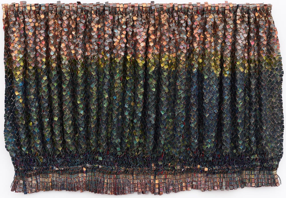 shimmering, colorful textile