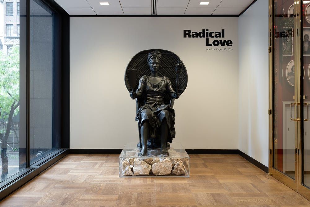 sculpture in the Radical Love exhibition