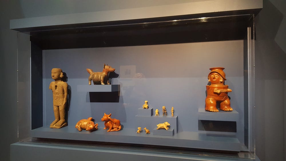 Installation view of pre-Hispanic objects