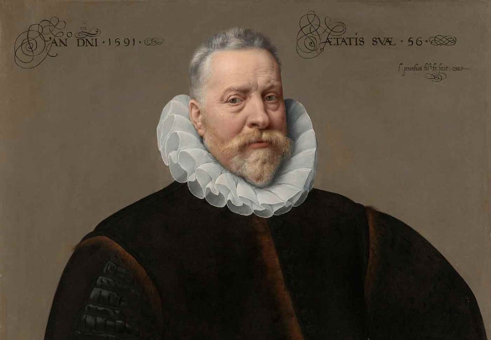 Portrait of a man wearing a 16th century outfit