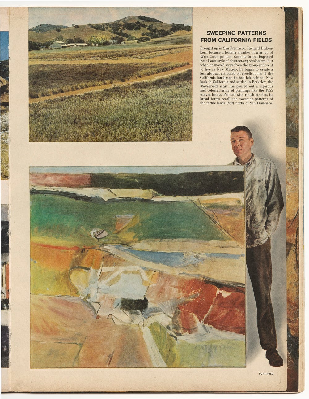 Diebenkorn with “Berkeley #44” in “Life” magazine, November 4, 1957