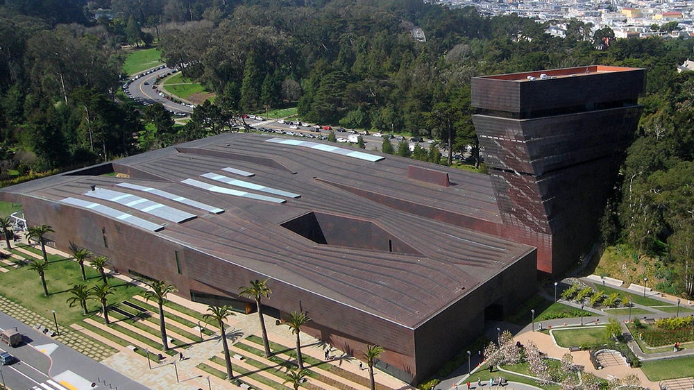 Aerial view of the de Young