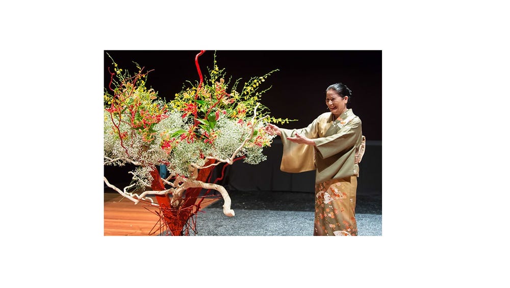 Soho Sakai with a bouquet