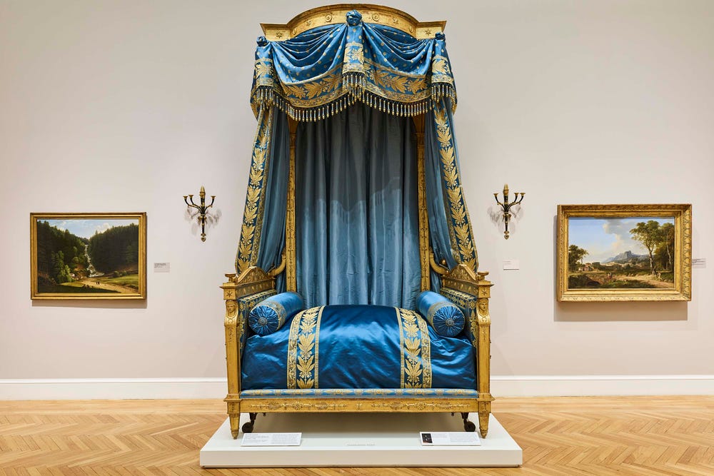 The Talleyrand Bed installed at the Legion of Honor.