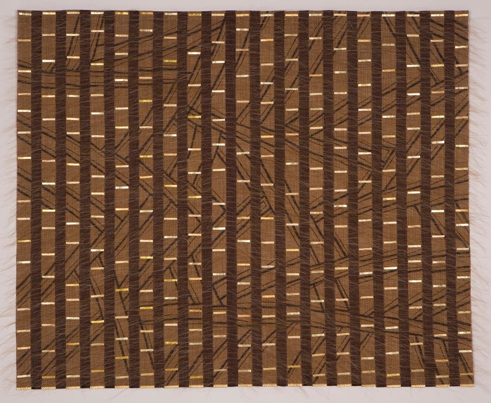 brown geometric textile
