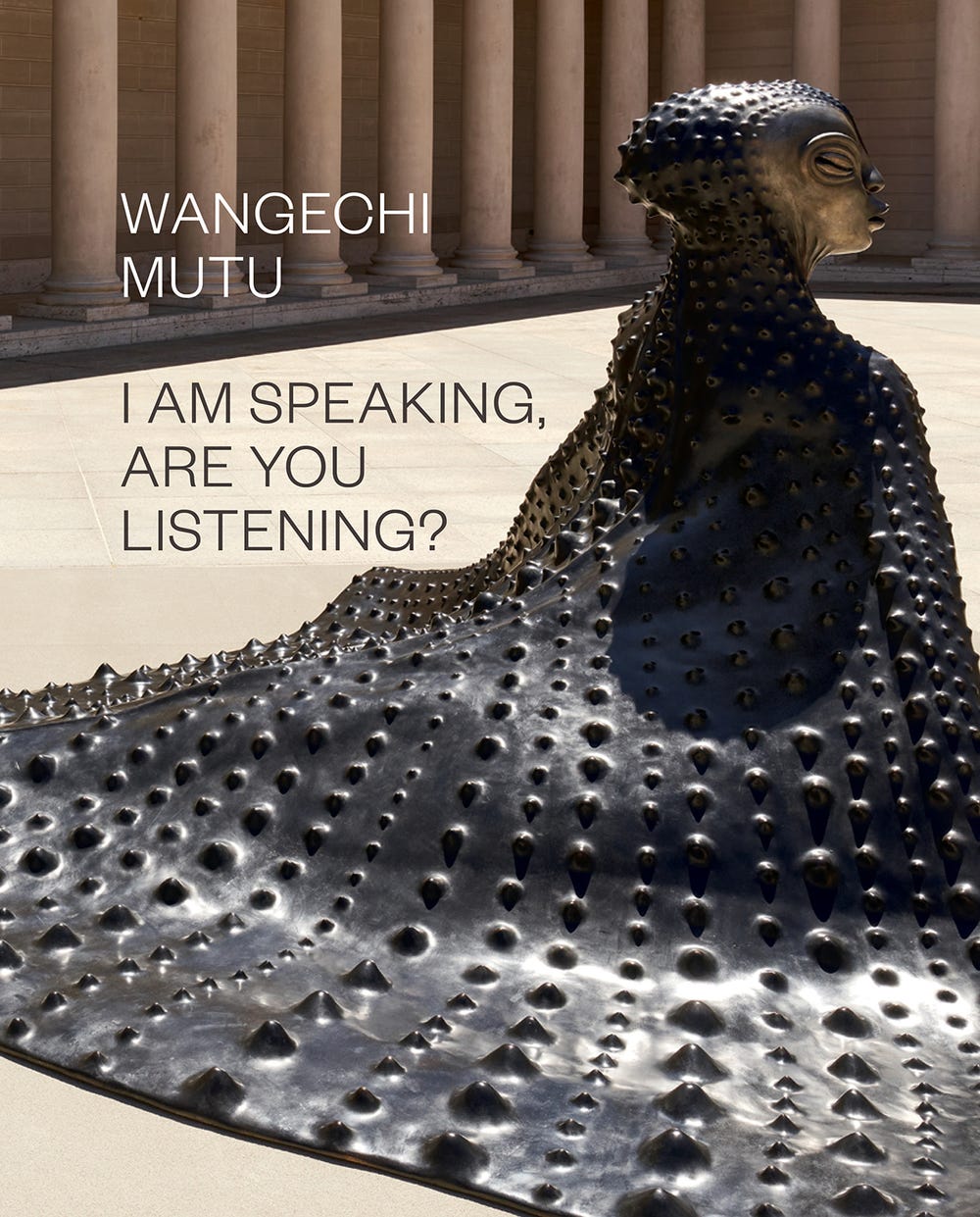 Book jacket featuring textured sculpture with "Wangechu Mutu I Am Speaking, Are You Listening?" text