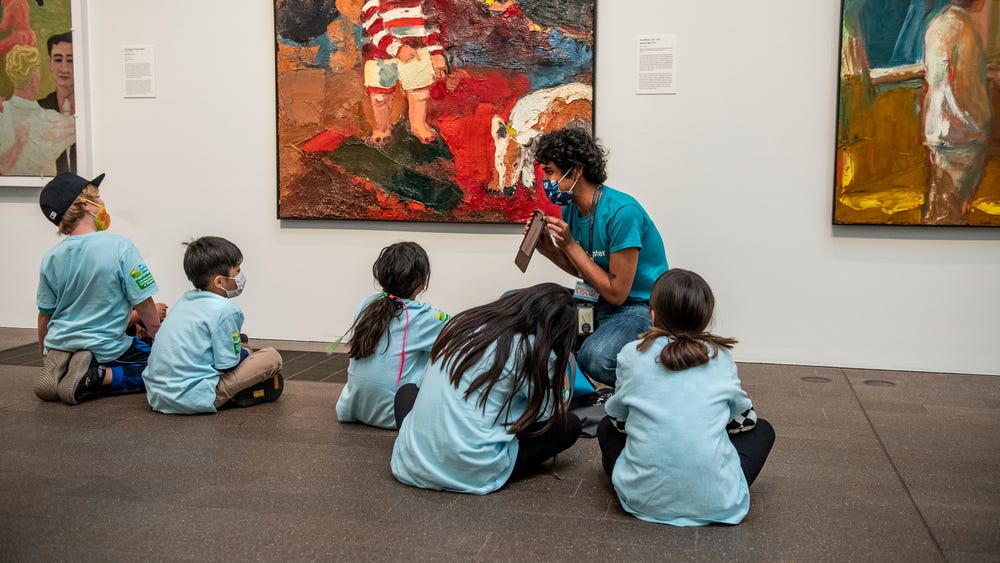 students at the de Young during summer art camp