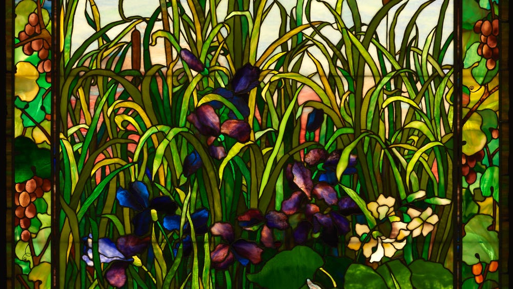 Artwork showing flowers and plants
