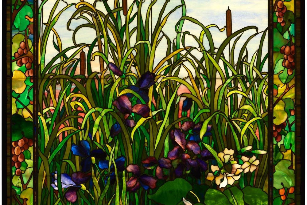 Artwork showing flowers and plants