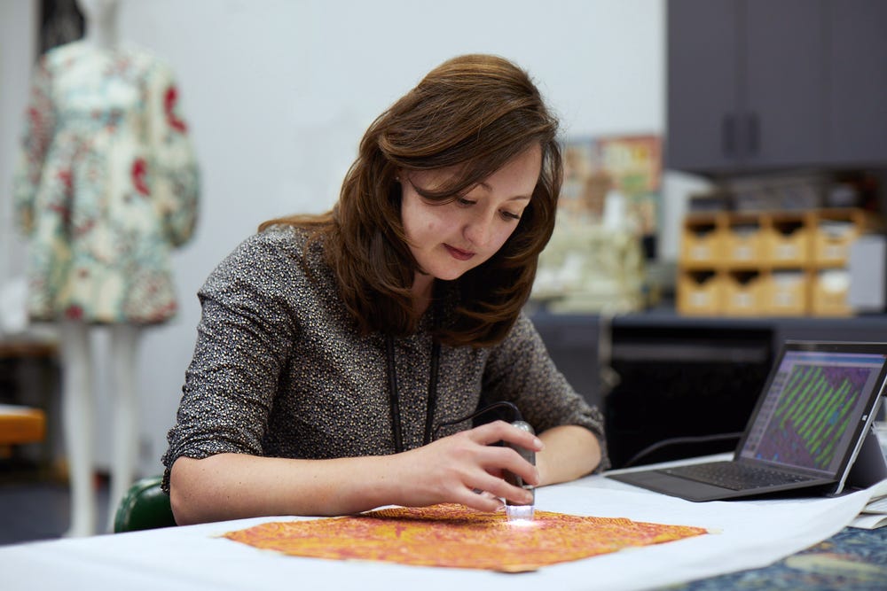 person in Joan Diehl McCauley Textile Study Center