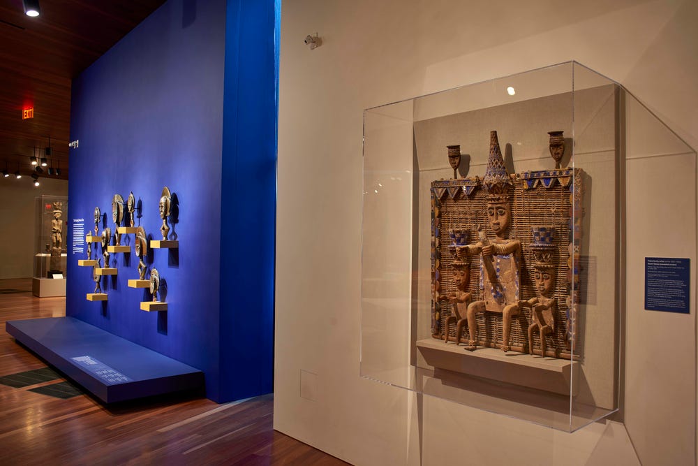 Installation view of Lhola Amira: Facing the Future at the de Young
