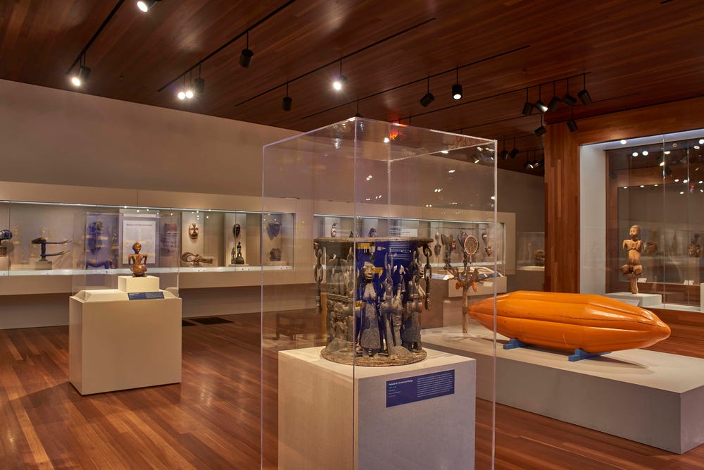 Installation view of Lhola Amira: Facing the Future at the de Young