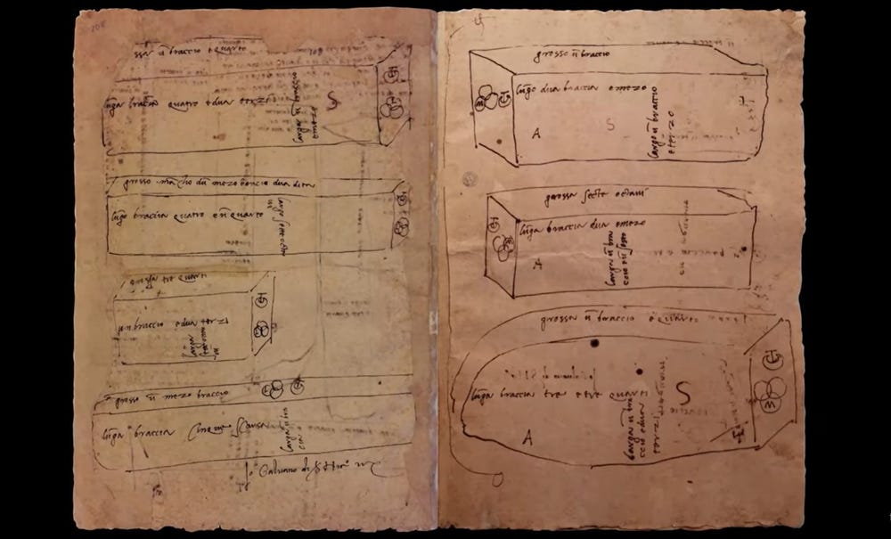flip book of sketches of blocks and measurements