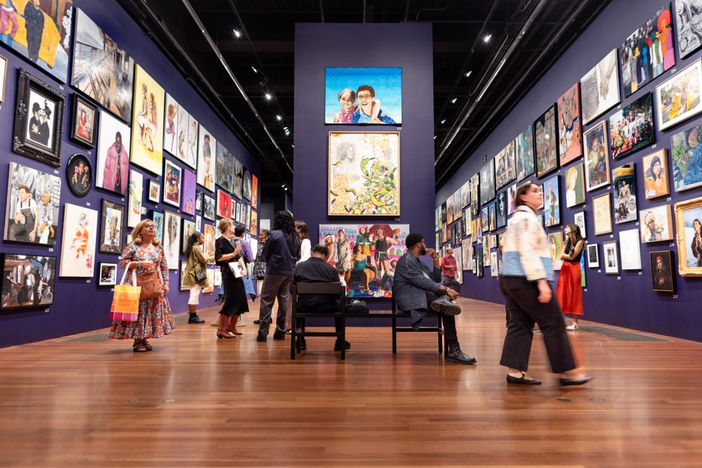 Artworks and people in The de Young Open 2023 exhibition