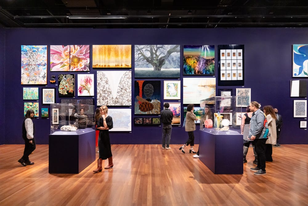 Artworks and people in The de Young Open 2023 exhibition