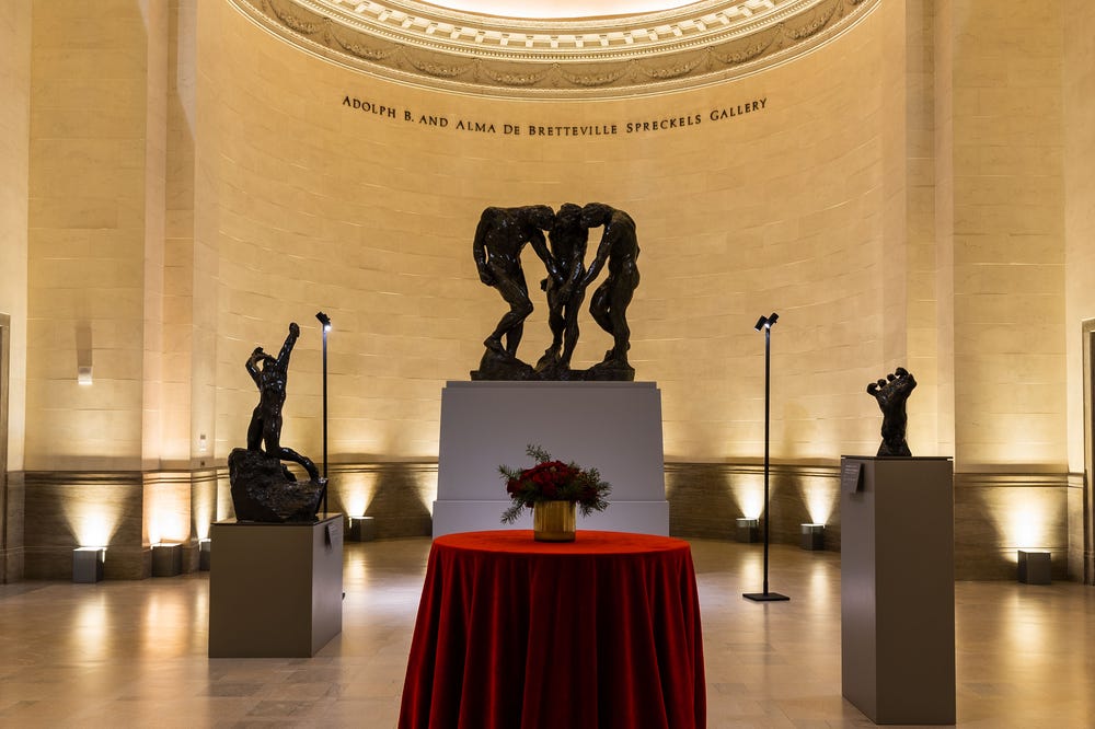 Legion of Honor's Rodin galleries during an event