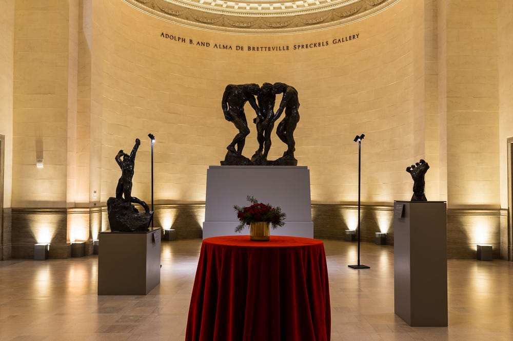 Legion of Honor's Rodin galleries during an event