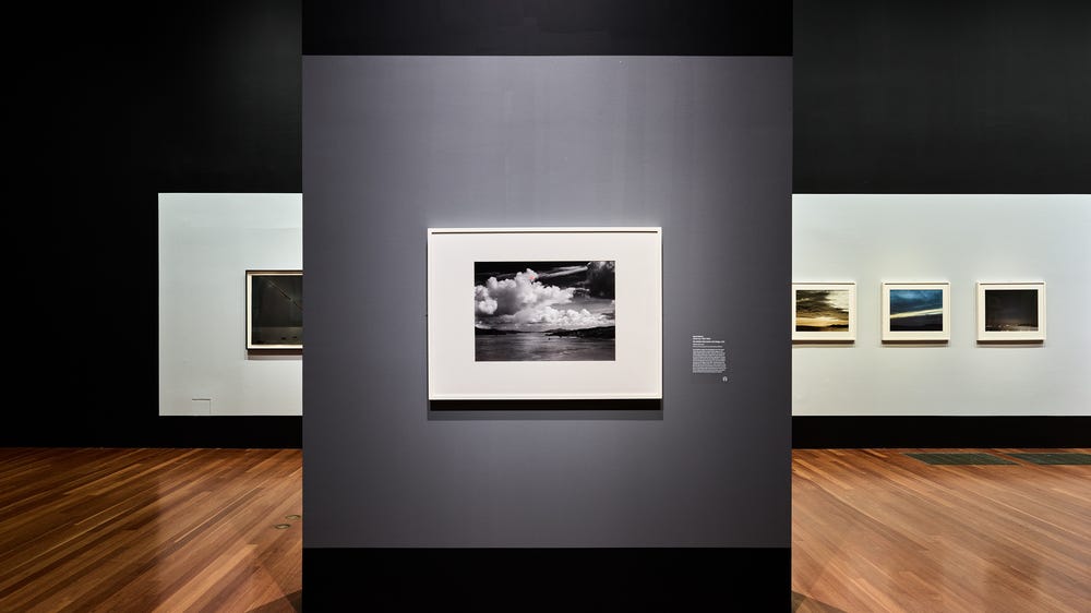 Ansel Adams in Our Time artworks in de Young museum gallery